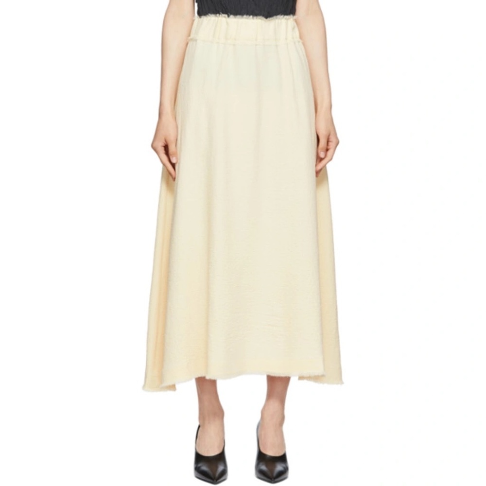 Toteme Raw-edge Crepe Skirt - Yellow/Champagne